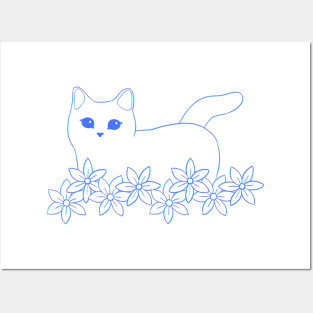 Cat In Garden Posters and Art